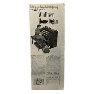 Wurlitzer Home Organ Vintage Print Ad 1952 New York Music for the Home